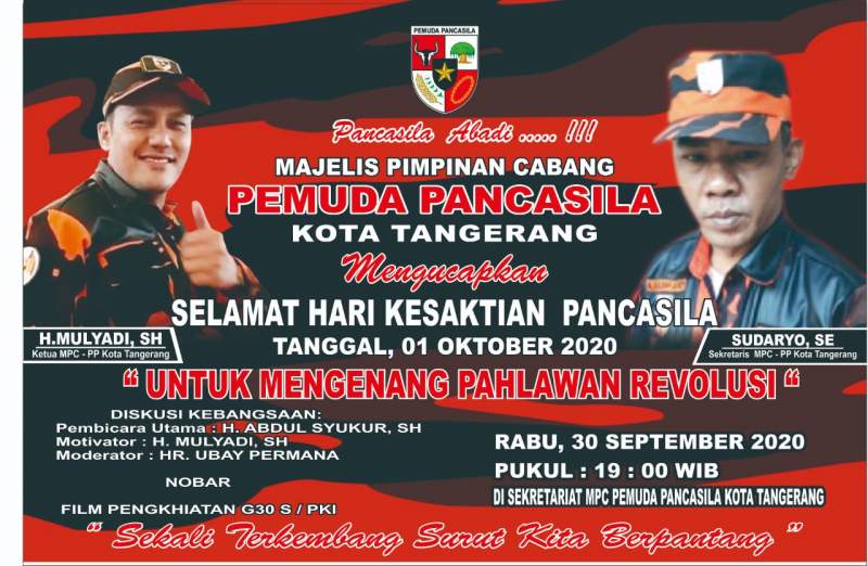 Memperingati Hari Kesaktian Pancasila, MPC Pemuda Pancasila Kota Tangerang Gelar Diskusi Publik