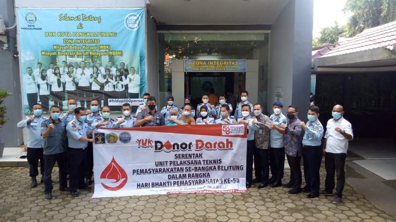 BNN Gandeng Kemenkumham Babel Gelar Kegiatan Amal Donor Darah