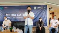 Direktur Utama PT Krakatau Bandar Samudera, M. Akbar Djohan saat memberikan keterangan kepada awak media saat kegiatan Media Gathering, Selasa (10/8/2021).