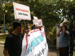 Jaringan Nurani Rakyat Berdemo, Menolak LKPJ Walikota Tangerang