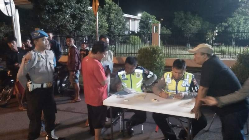 32 kendaraan R2 Dan 1 Kendaraan R4 Diamankan Dalam Razia Balap Liar Di Kawasan Pemerintahan Provinsi Banten