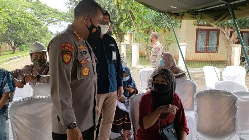 Dirpamobvit Polda Banten Tinjau Vaksinasi Di PLTU 2 Labuan