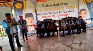  Pasangan calon Wali Kota dan Wakil Wali Kota Tangsel, Muhamad-Saras sampaikan visi-misi dalam silaturahmi tokoh masyarakat Tangsel dukung pasangan tersebut.