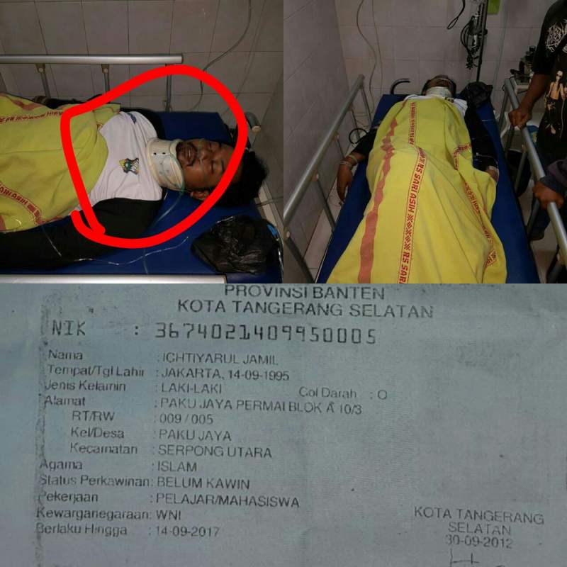 Korban ojek online yang ditabrak angkot.