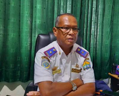 kepala Dishub Kota Serang, Maman Lutfi di saat dietmui dikantor Dishub Kota Serang, Kamis (16/7/2020).