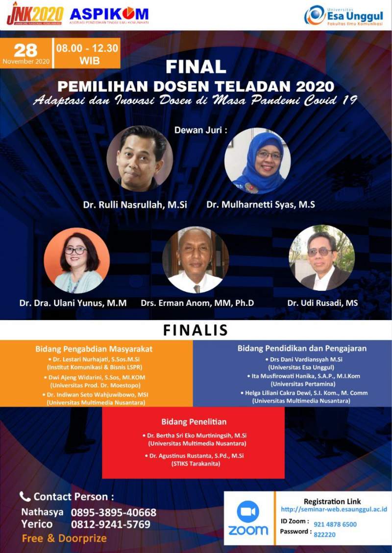 Kompetisi Dosen Teladan 2020 ASPIKOM: Menjadi yang Terbaik