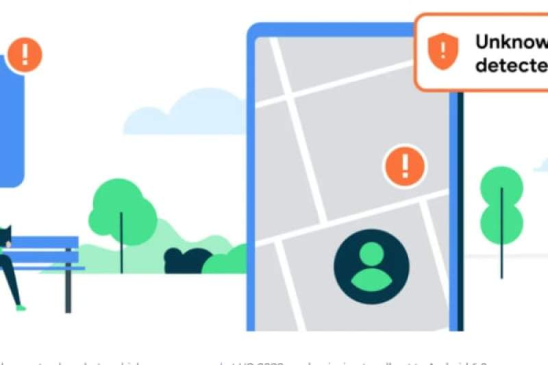 Ilustrasi Unknown Tracker Alerts. (Blog. Google)