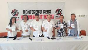 Gabungan relawan Jokowi menggelar Musra di Jakarta, Minggu (14/5/2023).