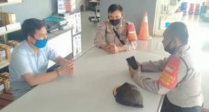 Polsek Balaraja Sosialisasikan Protokol Kesehatan di SPBU Rest Area