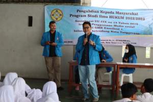 Mahasiswa Unpam Sosialisasi UU ITE ke SMK Excellent 1 Kota Tangerang