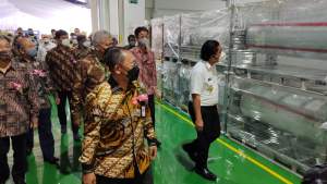 Pabrik baru PT MFI yang berlokasi di Kelurahan Gerem, Kecamatan Grogol, Kota Cilegon, diresmikan, Kamis (28/7/2022).