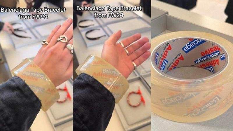 Nyeleneh! Balenciaga Rilis Gelang Selotip Rp51 Juta