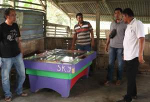 Meja judi tembak ikan diamankan polisi.