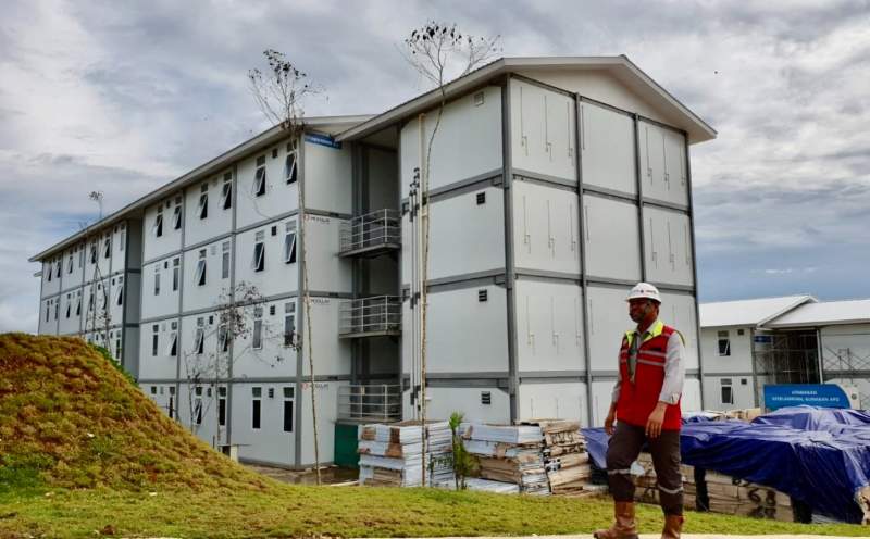 Hunian pekerja konstruksi di proyek IKN.