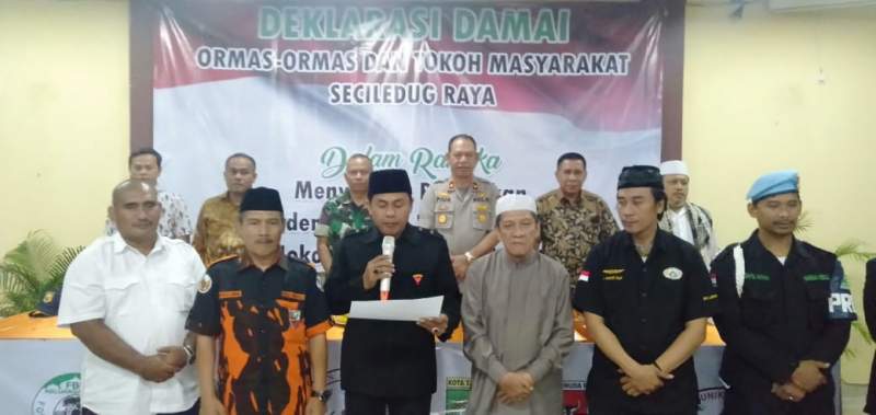 Seluruh Ormas Diwilayah Ciledug Raya Tandatangani Deklarasi Damai