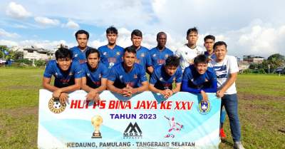 Kesebelasan HBB Boy walk out pada turnamen sepakbola Bina Jaya Cup XXV 2023 di lapangan Latus Jaya, Pamulang.