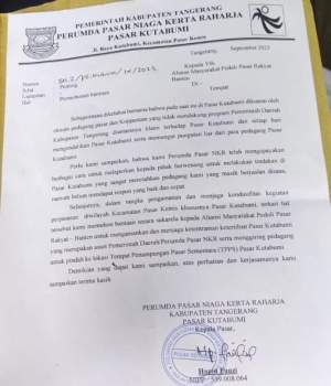 Aneh Tertibkan Pedagang, PD Pasar Terbitkan Surat Kepada Ormas