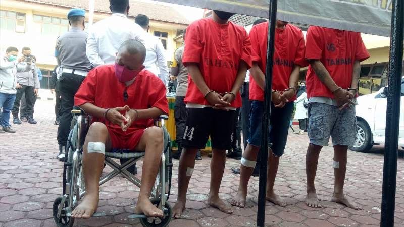 Kapolres Cilegon AKBP Sigit Haryono saat memimpin Press Conference tindak pidana di wilayah hukum Polres Cilegon di Mapolres Cilegon, Senin (14/9/2020).