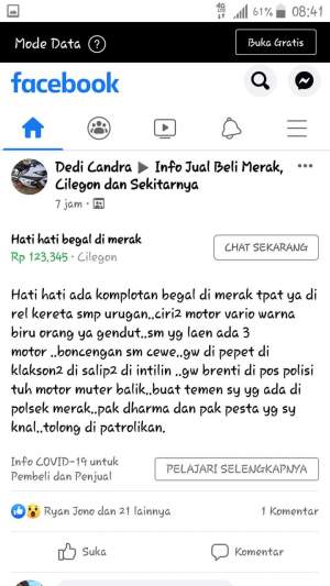 Viral di Medsos Begal di Merak Bikin Heboh Netizen