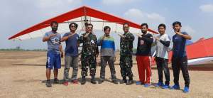 Suasana para atlet gantole di tempat pelatihan Cabor&nbsp;Aero Sprot Gantole, di Gorda Cikande, Kabupaten Serang