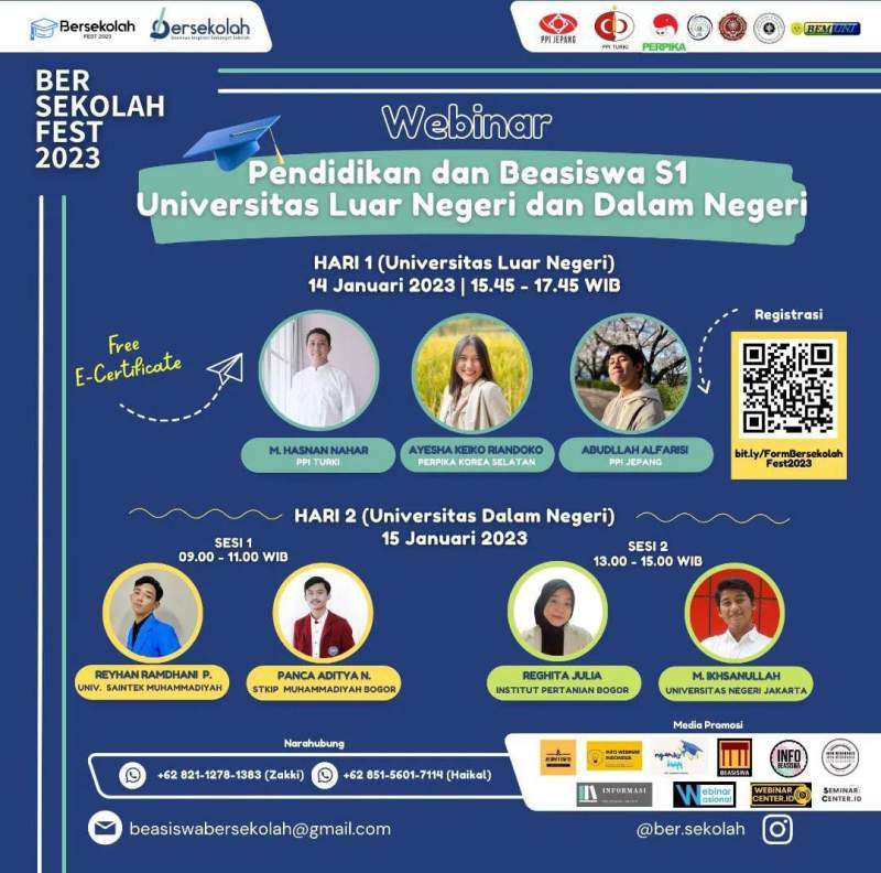 Bersekolah Fest 2023 Gelar Webinar Pendidikan dan Beasiswa S1 Universitas Luar Negeri dan Dalam Negeri