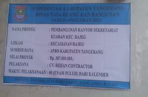 Proyek Gedung Pramuka di Kecamatan Rajeg Disoal