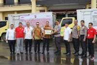 Polda Banten Distribusikan Bantuan dari Perusahaan Alfamidi/alfamart