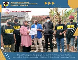 DPD KNPI Kabupapten Tangerang Bantu Korban Kebakaran di Pakuhaji