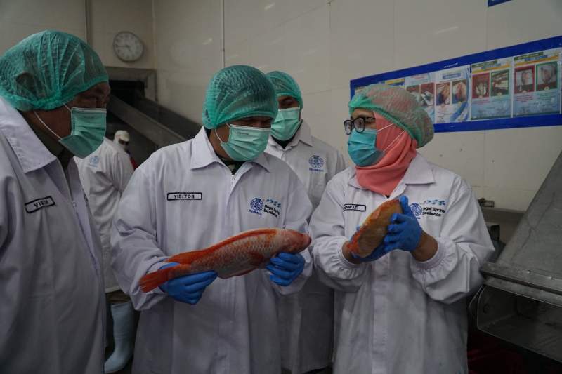 Pangdam I Bukit Barisan Mayor Jenderal TNI Ahmad Daniel Chardin kunjungi pabrik pengolahan ikan tilapia RSI di Serdang Bedagai.