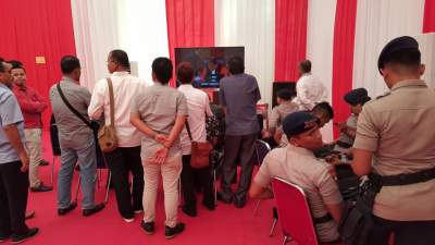 Suasana sidang gugatan Pilgub Banten di gedung Mahkamah Konstitusi.