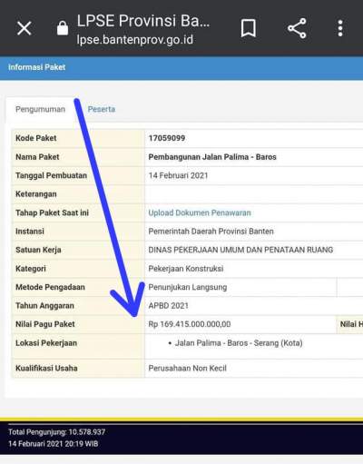 Viral LPSE Banten Tayangkan Proyek  PL 169 Miliar, WH: Itu Hoax
