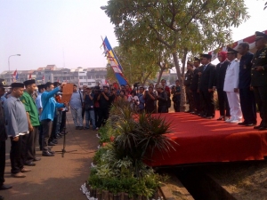 Pembacaan ikrar dan deklarasi saat upacara Kesaktian Pancasila