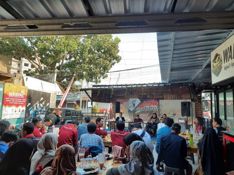 Suasana kegiatan dialog Kemerdekaan dalam rangka HUT RI ke 75.