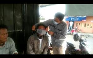 SMSI Pandeglang Berbagi Makser Untuk Tukang Ojek Pangkalan