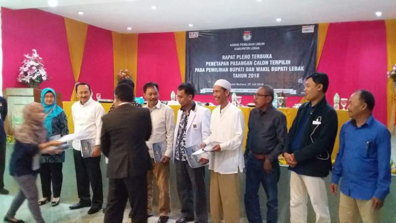 KPU Lebak Tetapkan Pasangan Calon Terpilih Bupati dan Wakil Bupati