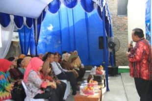 Sambutan yang dilakukan oleh Kepala PT Taspen (Persero) Cabang Serang, M Ali Mansur