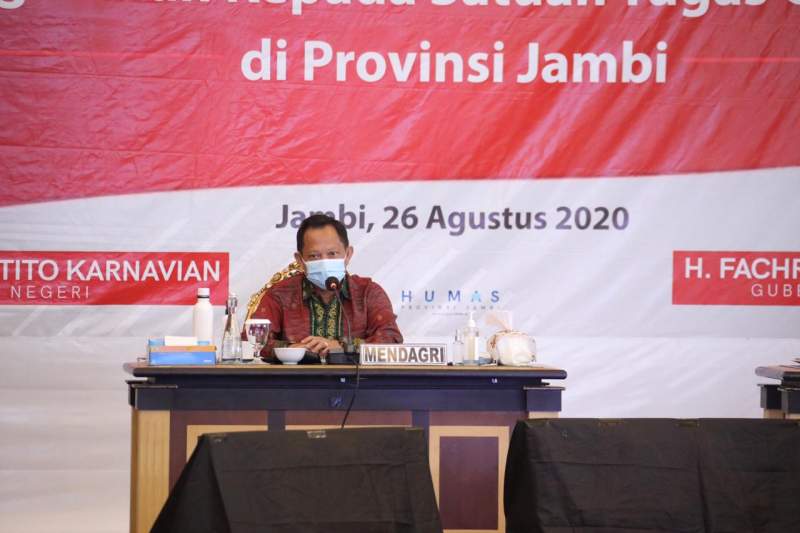 Mendagri Tekankan 3M dan 3T Penanganan Covid-19 di Provinsi Jambi