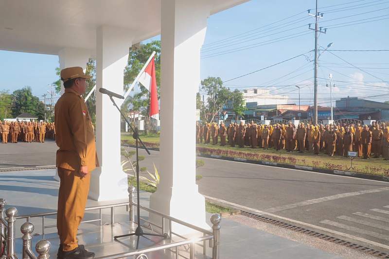Bupati Sergai, Darma Wijaya pimpin apel perdana usai dilantik Presiden