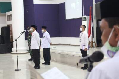 H Mad Romli Pimpin Apel Hari Amal Bakti Kemenag RI ke-75