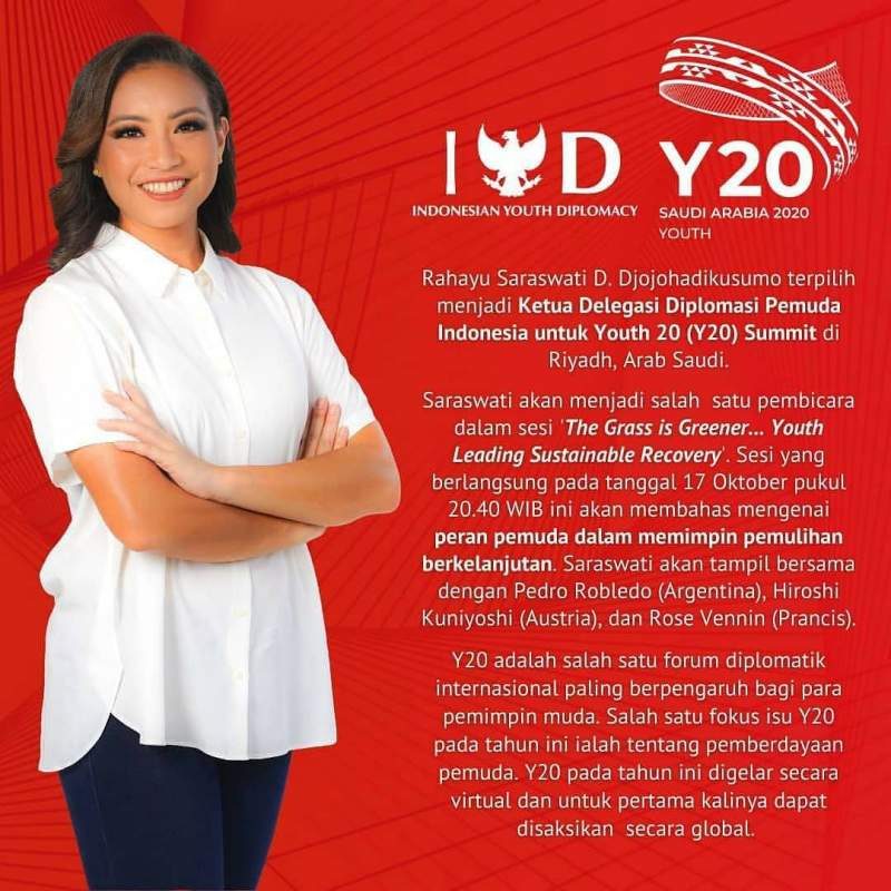 Bersama Sekjen PBB, Rahayu Saraswati Didaulat Menjadi Pembicara KTT Youth 20 di Riyadh Arab Saudi