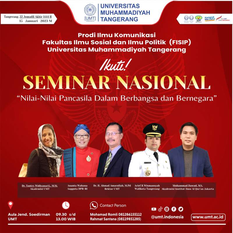 Seminar Nasional, Mahasiswa FISIP UMT Dalami Nilai-Nilai Pancasila