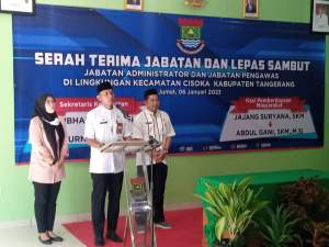 Camat Cisoka Gelar Sertijab Sekcam dan Kasi Pem