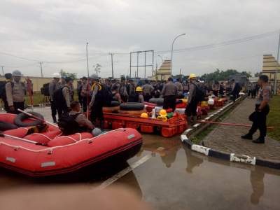 Antisipasi Bencana Alam, Polres Serang Menggelar Apel Siaga Bencana
