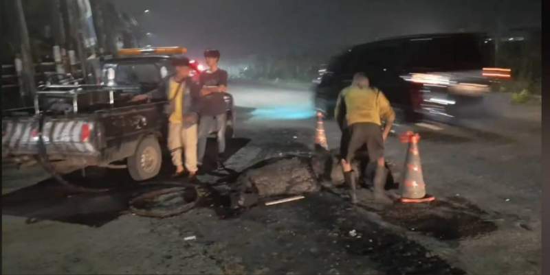DPU Tangsel Tidak Ada Pengerjaan Hotmix di Jalan Pondok Cabe Raya