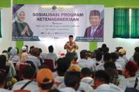 Muhammad Rizal DPR RI Sosialisasi Program 9 Lompatan Ketenagakerjaan Kemnaker di Desa Sukamanah Rajeg
