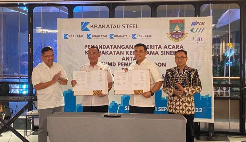 Walikota Cilegon dan Dirut Krakatau Steel Tandatangani Kesepakatan Kerjasama dalam Pengembangan BUMD