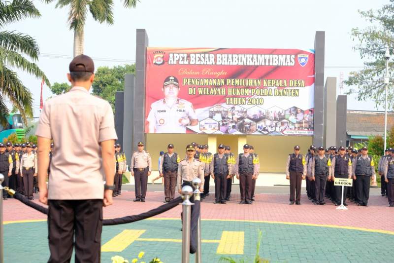 Jelang Pilkades Serentak 2019&nbsp;Polda Banten Gelar Apel Besar bersama Bhabinkamtibmas,