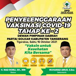 Hari Ini, DPD Golkar Gelar Vaksinasi Dosis Kedua