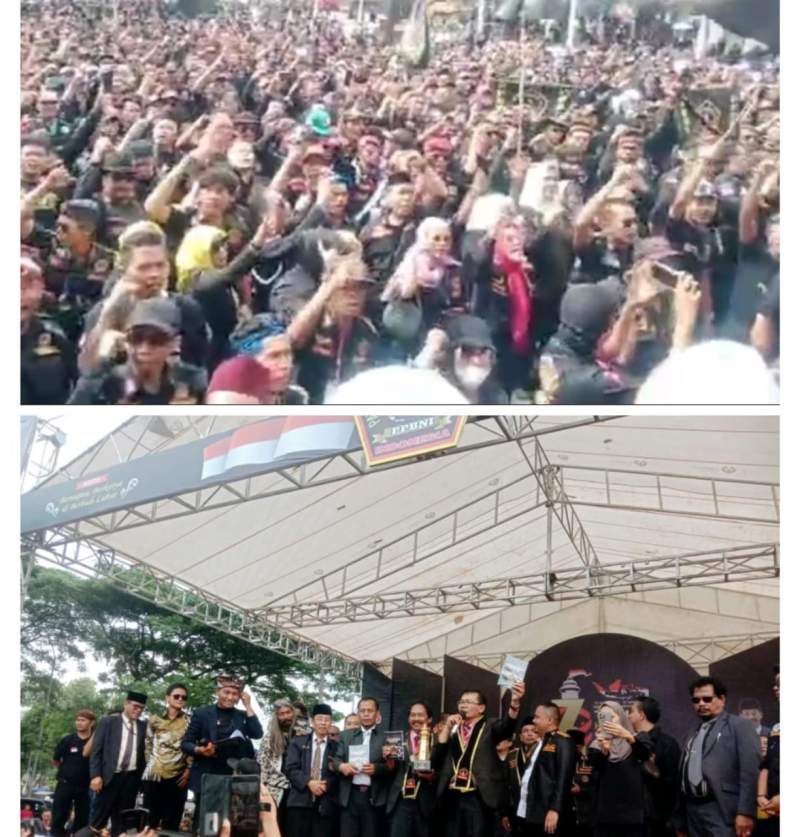 Ribuan Anggota Ormas PPBNI Satria Banten Padati Alun - Alun Kota Serang