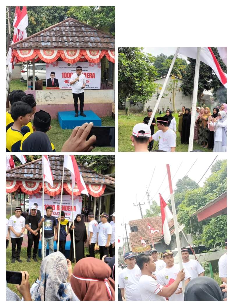 Jelang HUT RI ke 79, Ribuan Bendera Serentak Dibagikan Kemenag Kab Tangerang kepada Warga